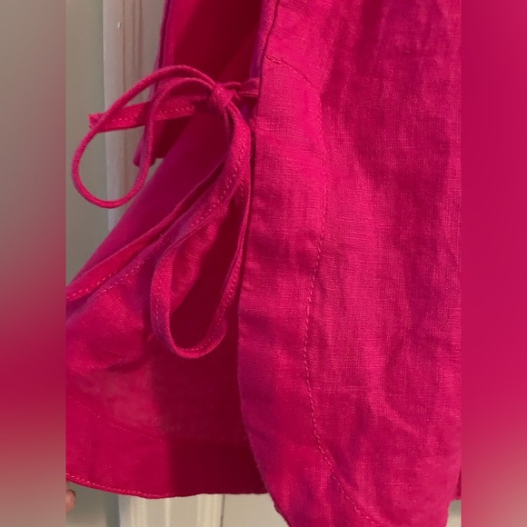 Isaac Mizrahi Hot Pink 100% Linen Lightweight Flowy Top Blouse Size 2X - Picture 3 of 9